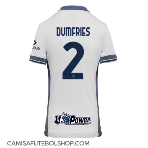 Camisa de time de futebol Inter Milan Denzel Dumfries #2 Replicas 2º Equipamento Feminina 2024-25 Manga Curta